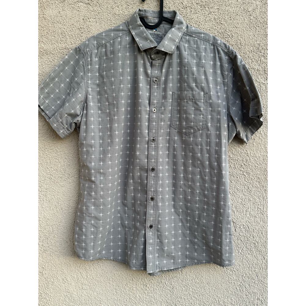 Kuhl Men’s Large Born in the Mountains Short Sleeve Shirt Gray